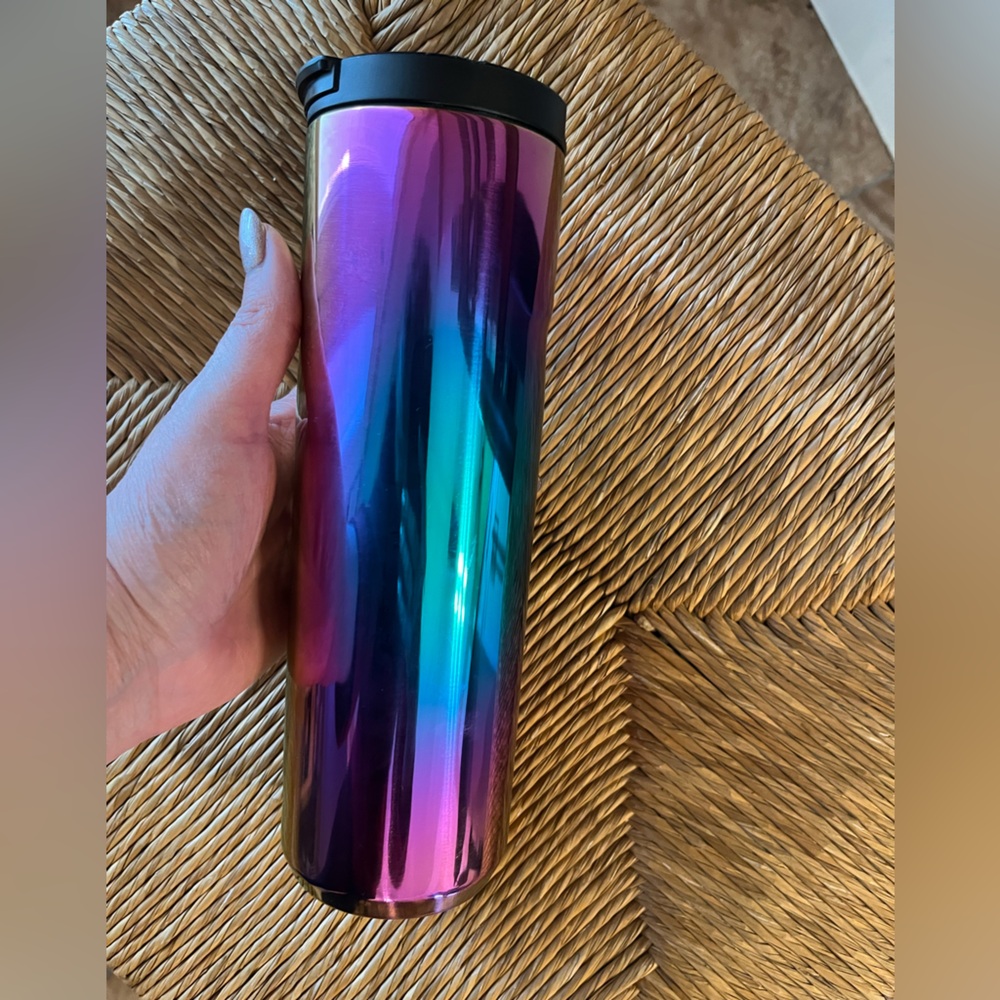 Starbucks Iridescent Rainbow Stainless Steel Travel Tumbler with Black Lid - Picture 6 of 11